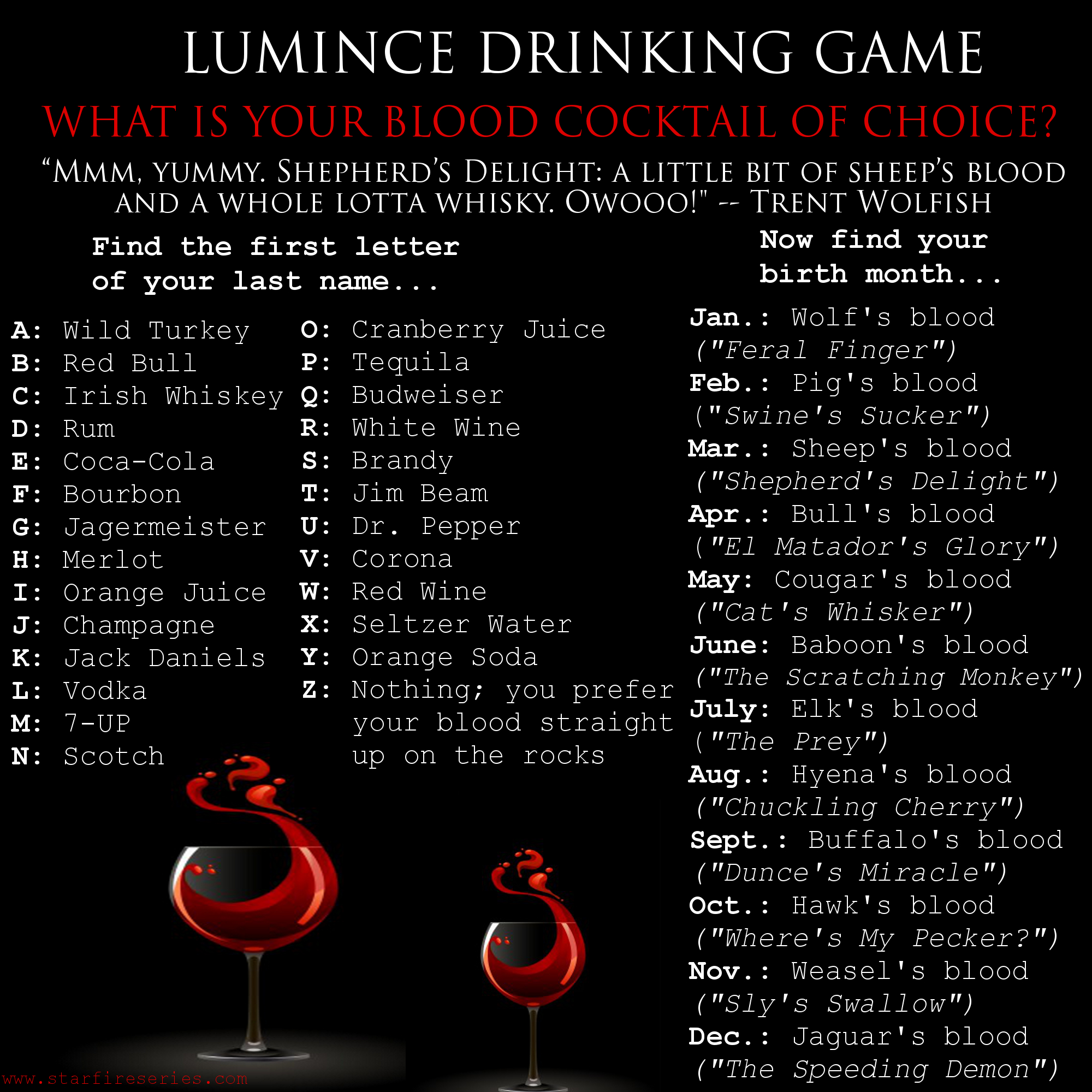 Lumince Drinking Game